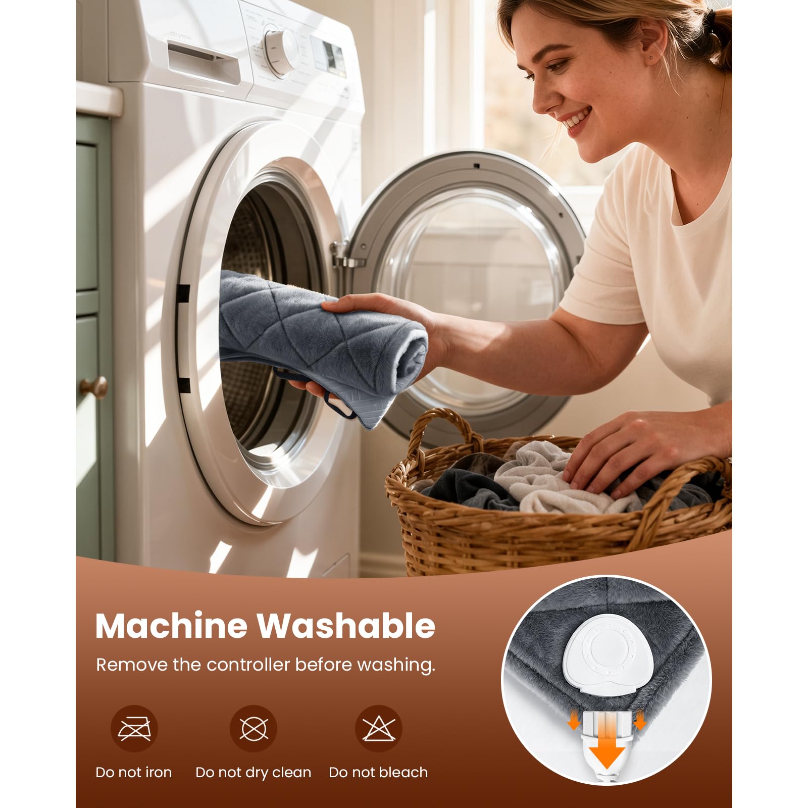 BOB AND BRAD Far Infrared Weighted Heating Pad for Back Pain Relief, Electric Heat Pad for Muscle Cramps & Neck Shoulders, Moist Heat Therapy & Hands Free Strap, FSA-HSA Eligible, Gift for Women Men