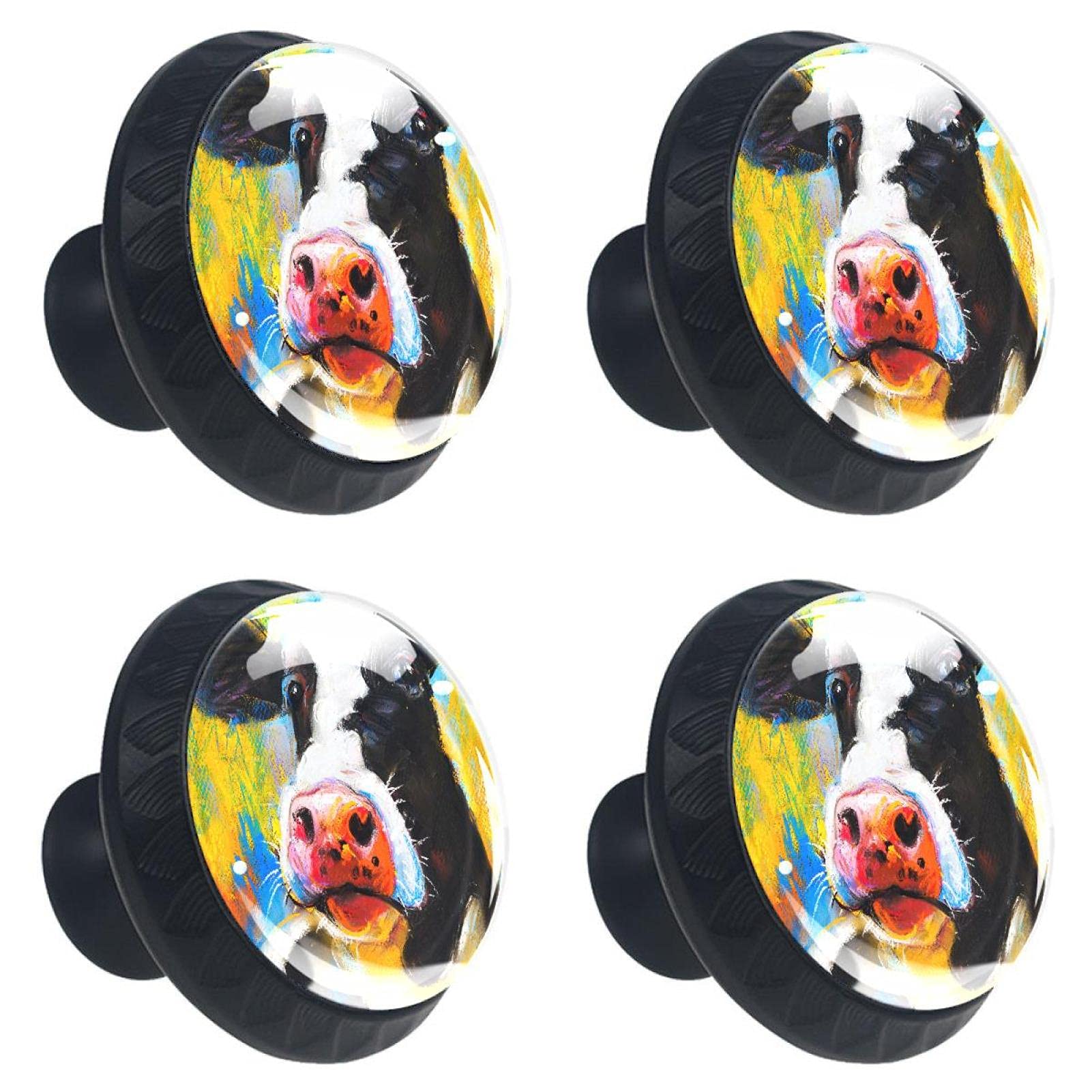 Boutons de tiroir vache en verre de 30 mm pour décorer la chambre des enfants