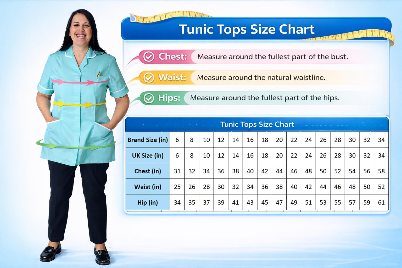 Skywear T66 Healthcare and Beauty Tunics Woman Girls Ladies Tops Office Uniform Shirts in Multicolors — view 6