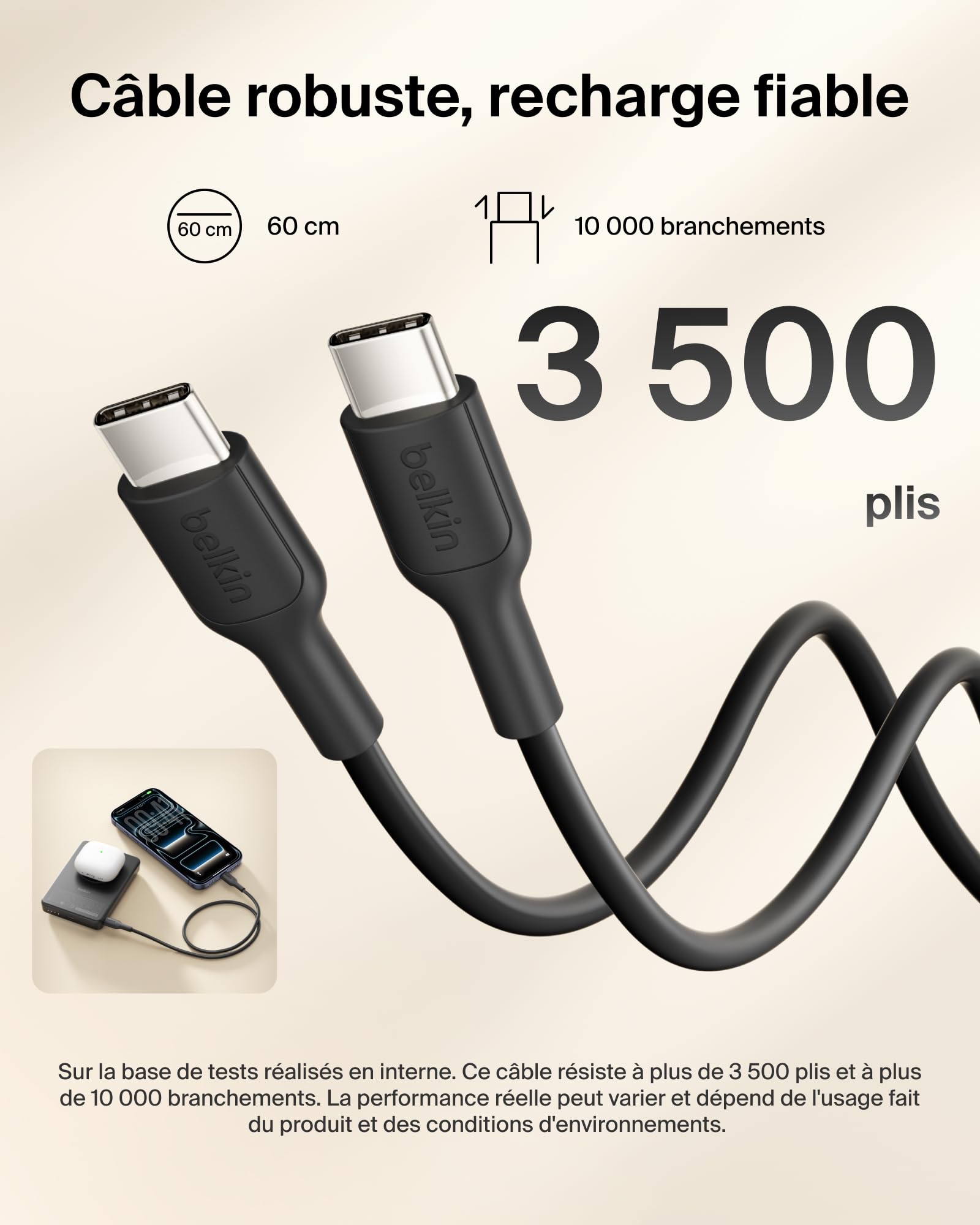 Belkin BoostCharge Slim Batterie Externe Magnétique 10K Et Béquille - Noir