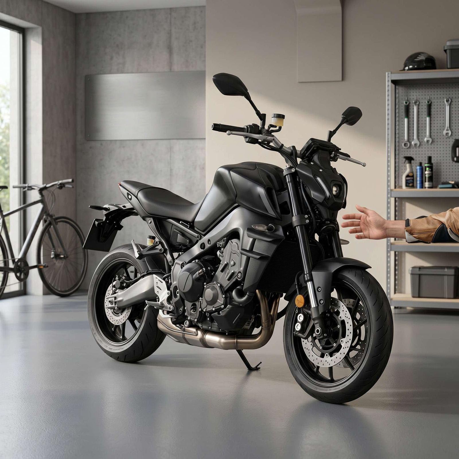Ausla Spoiler Laterali per Moto, Sostituzione delle Alette della Carenatura Aerodinamica del Motociclo da 2 Pezzi per MT-09 MT09 SP 2024-2025
