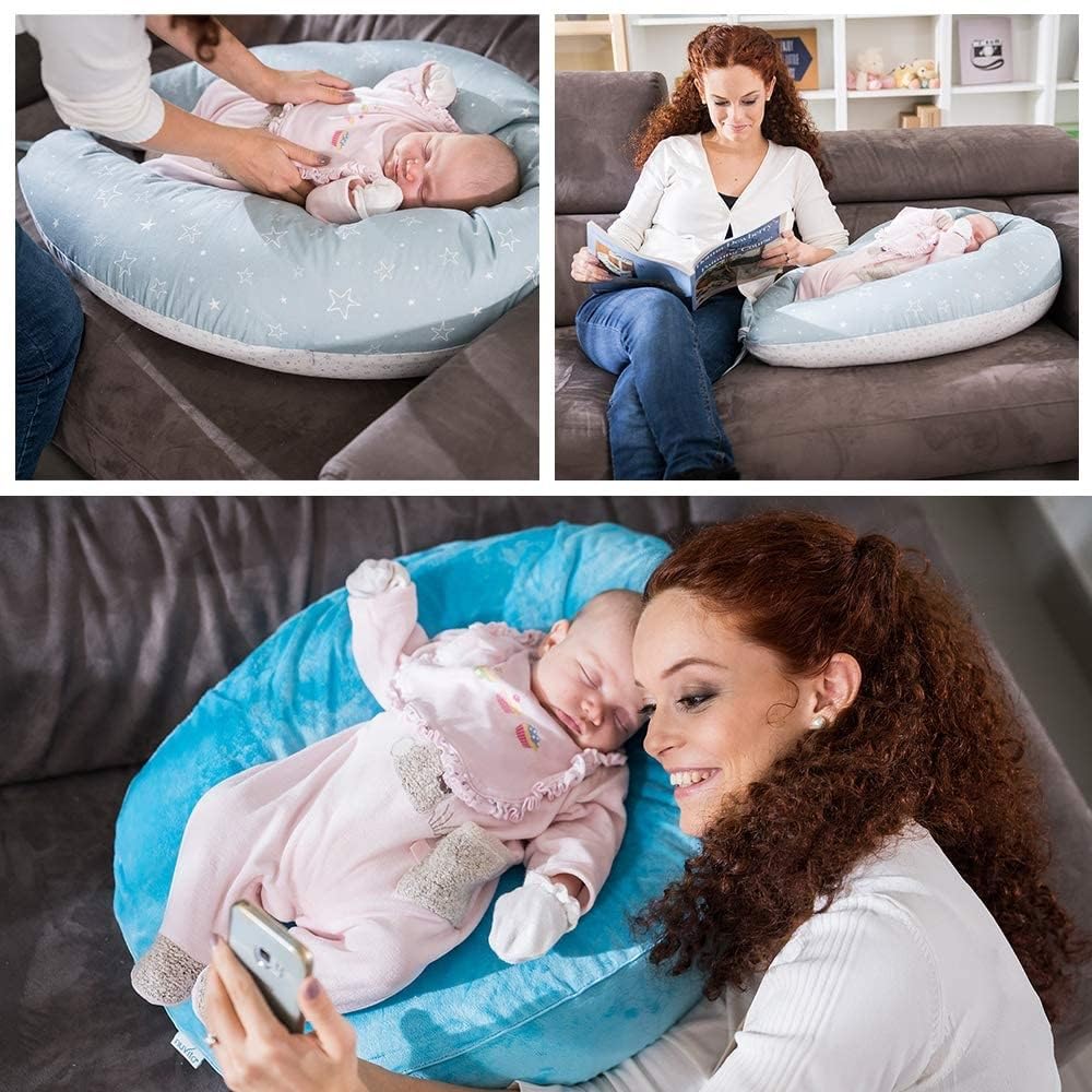 Nuvita 7100 DreamWizard Cuscino Gravidanza e Allattamento - 12 in 1 con Supporto Regolabile – Microsfere – Anallergico e Traspirante – Prodotto in Italia (Grey Star)