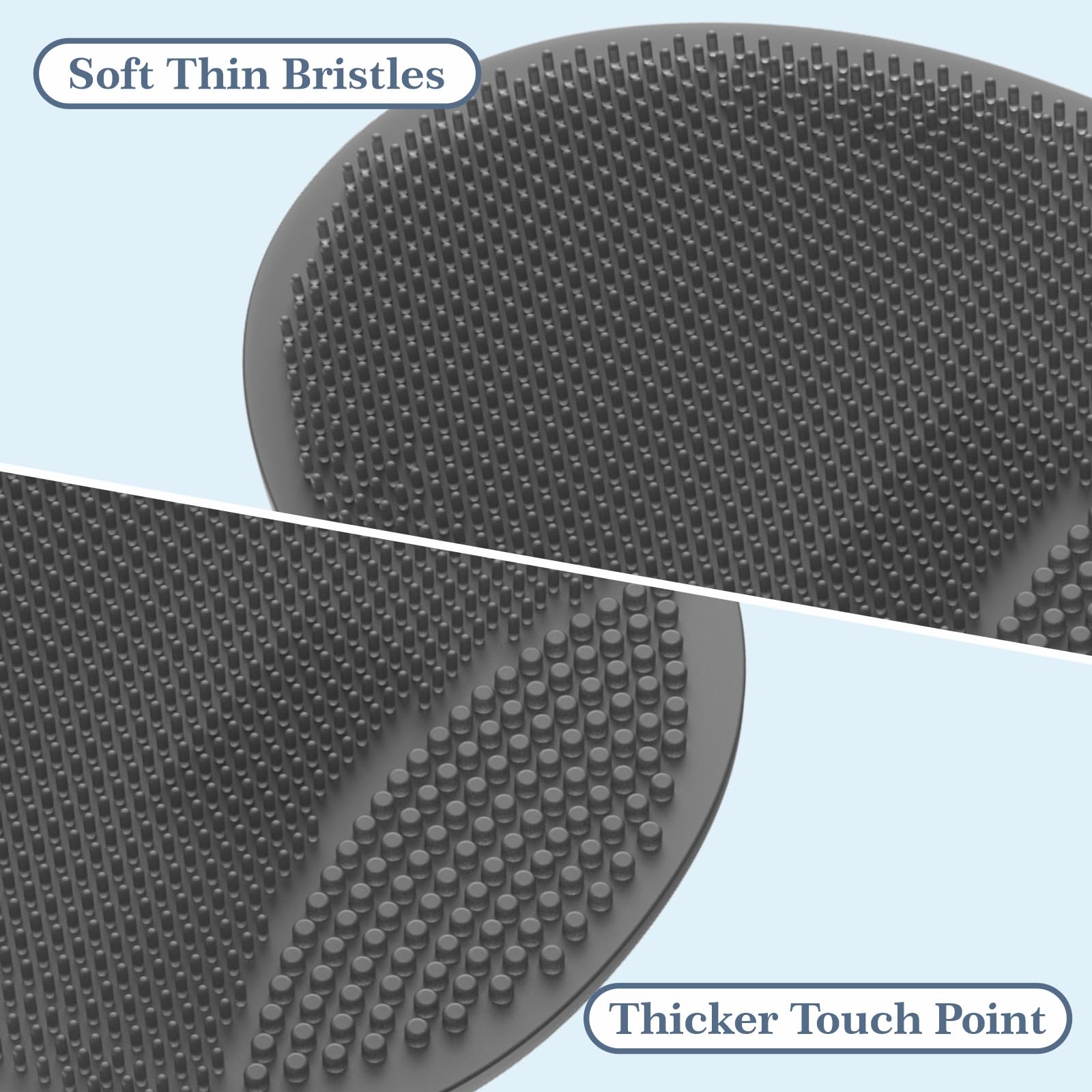 Manmihealth Set di spazzole per la schiena in silicone (setole sottili) e morbido guanto da bagno per il viso, scrub super esfoliante per il corpo e spazzola da doccia super schiuma per il viso, con