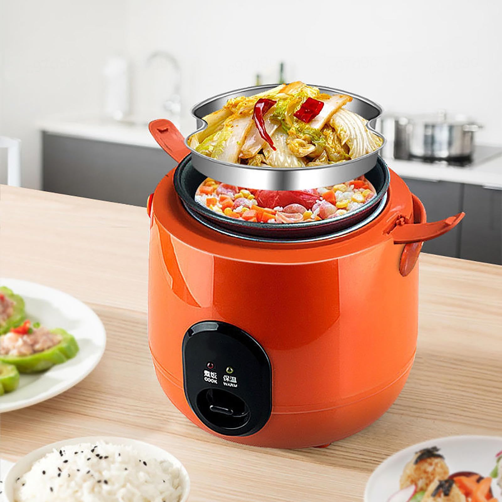 2,Cuociriso per 2 Cuociriso Elettrico da 1,2 L, Piccolo, con Misurino, Spatola, Adatto per Casa, Ufficio, Dormitorio