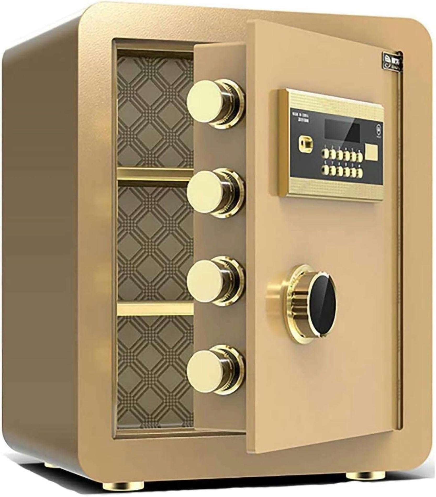 AMNOOL Fingerprint Fire Resistant Security Home with Digital Combination Electronic Keypad Keys Interior Lock Box Fireproof Safe for
