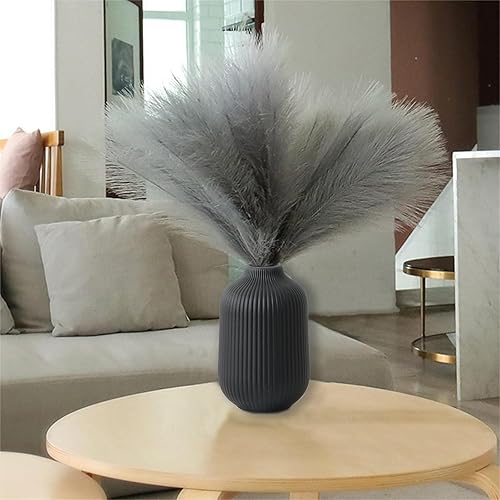 Miniatura 7 de 10 tallos de hierba sintética de las pampas, 17.7 pulgadas, decoración de césped artificial de las pampas esponjoso, arreglo de flores y relleno de