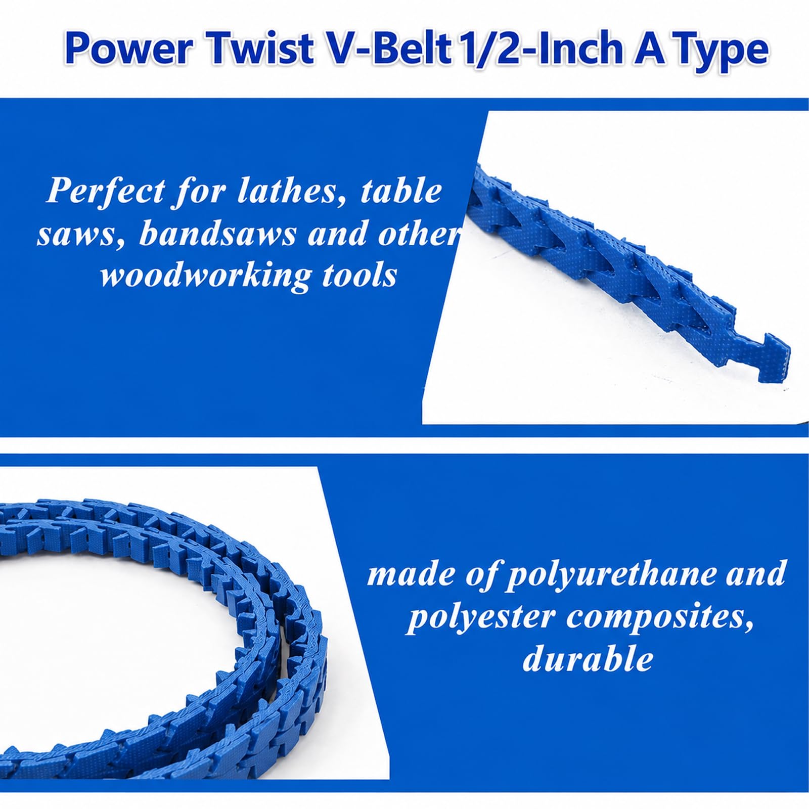 10FT Power Twist V Belt,1/2-Inch x 10 Feet A Type, Adjustable Link Belt — Amazon image 3