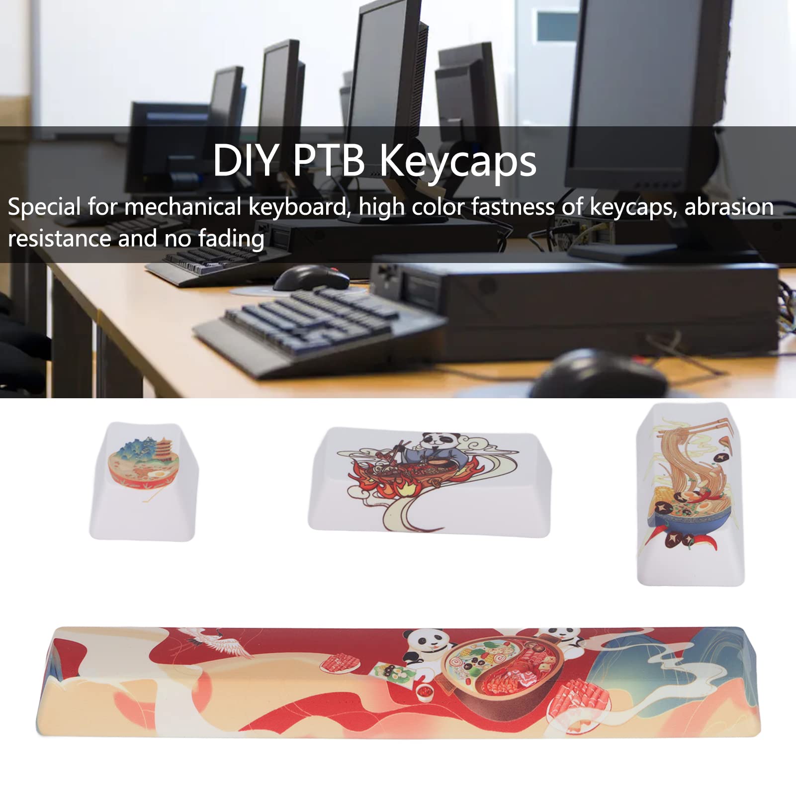 Ciciglow DIY Keycaps Set – 4 PBT-Tastenkappen Inkl. Space, ESC, Enter & Numpad Enter Für Mechanische Tastaturen