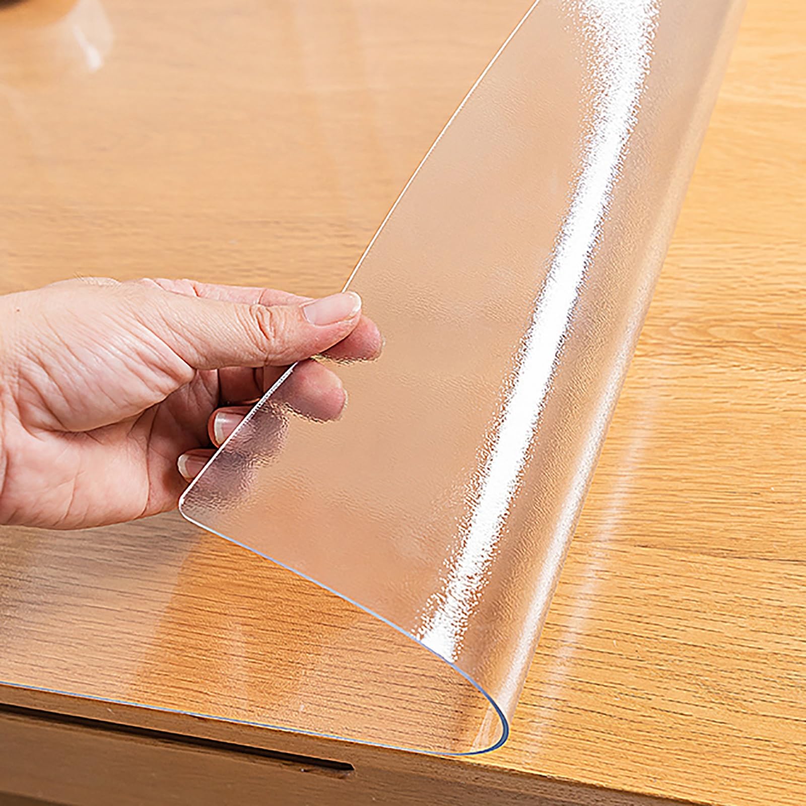 Clear Table Cover Protector, 1.5mm Desk Pad Mat, PVC Desk Pad, Table Top Protector for Home and Office(Frosted,60 cm × 200 cm（ 24'' x 79'' ）)