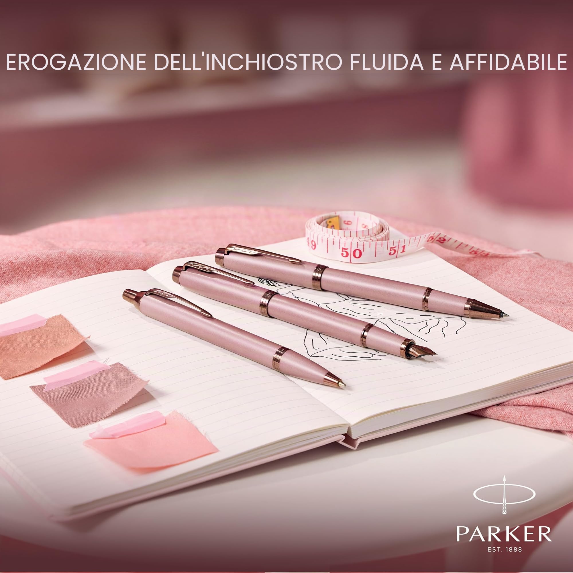 Parker IM Penna stilografica | Collezione Finishing Touch | finitura malva | punta fine | inchiostro blu | confezione regalo