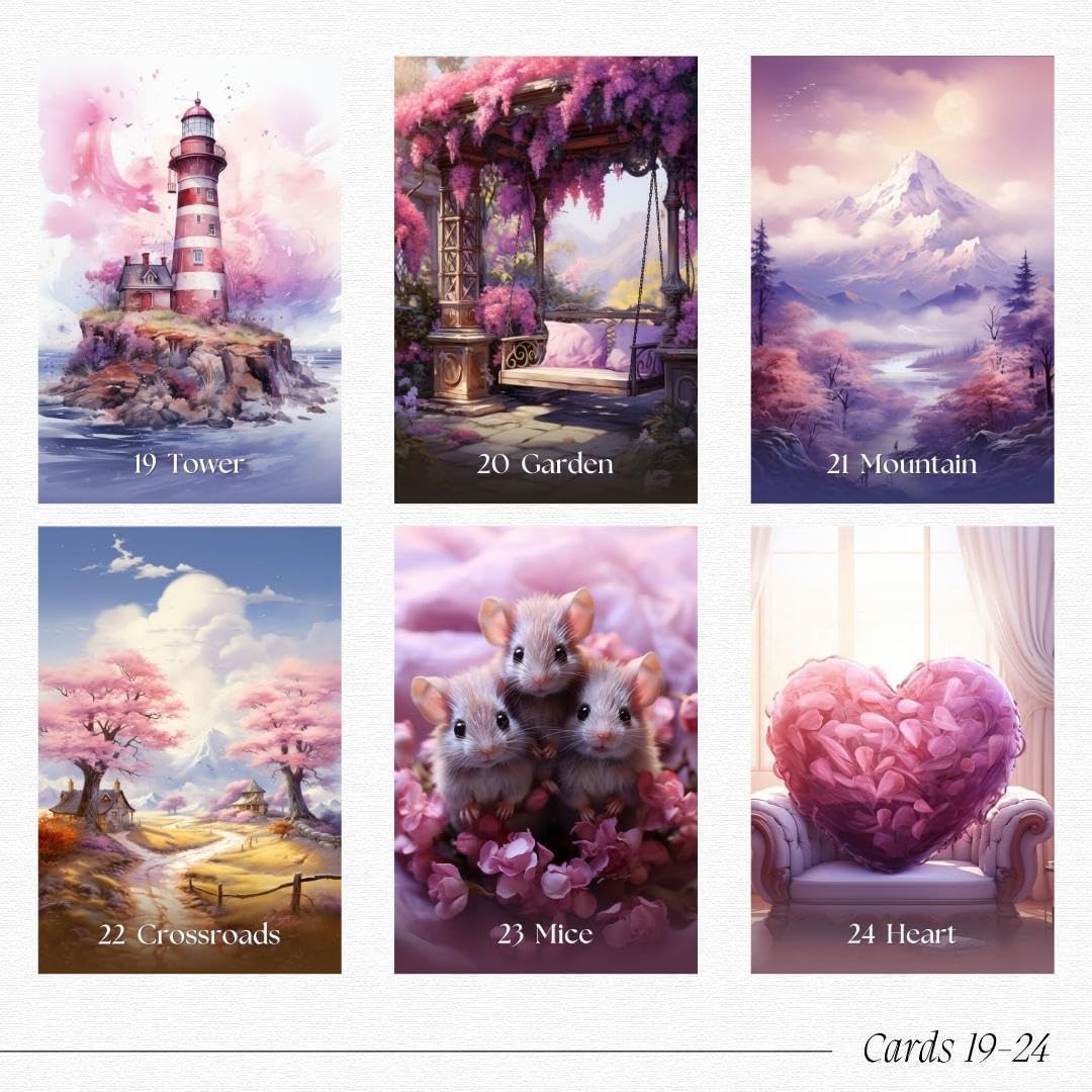 【パステルカラーのルノルマンカード】美麗ピンク配色✨海外希少インディーズデッキ パステルカラーのルノルマンカード美麗ピンク配色海外インディーズ