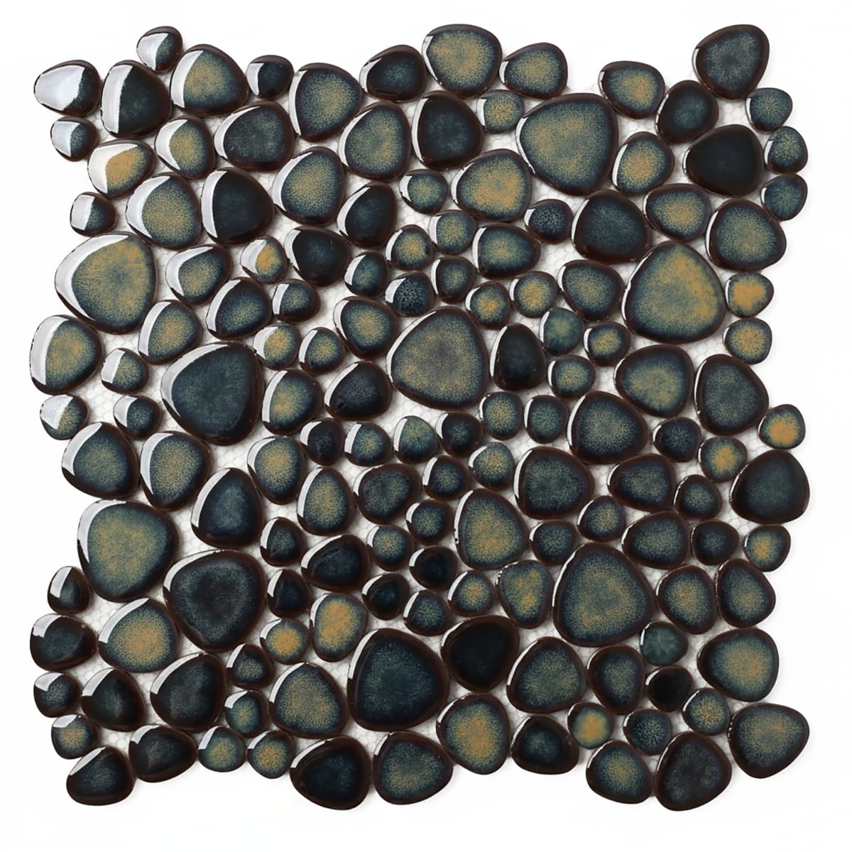 Blujellyfish Pebble Stone Tile Gradient Brown Teal
