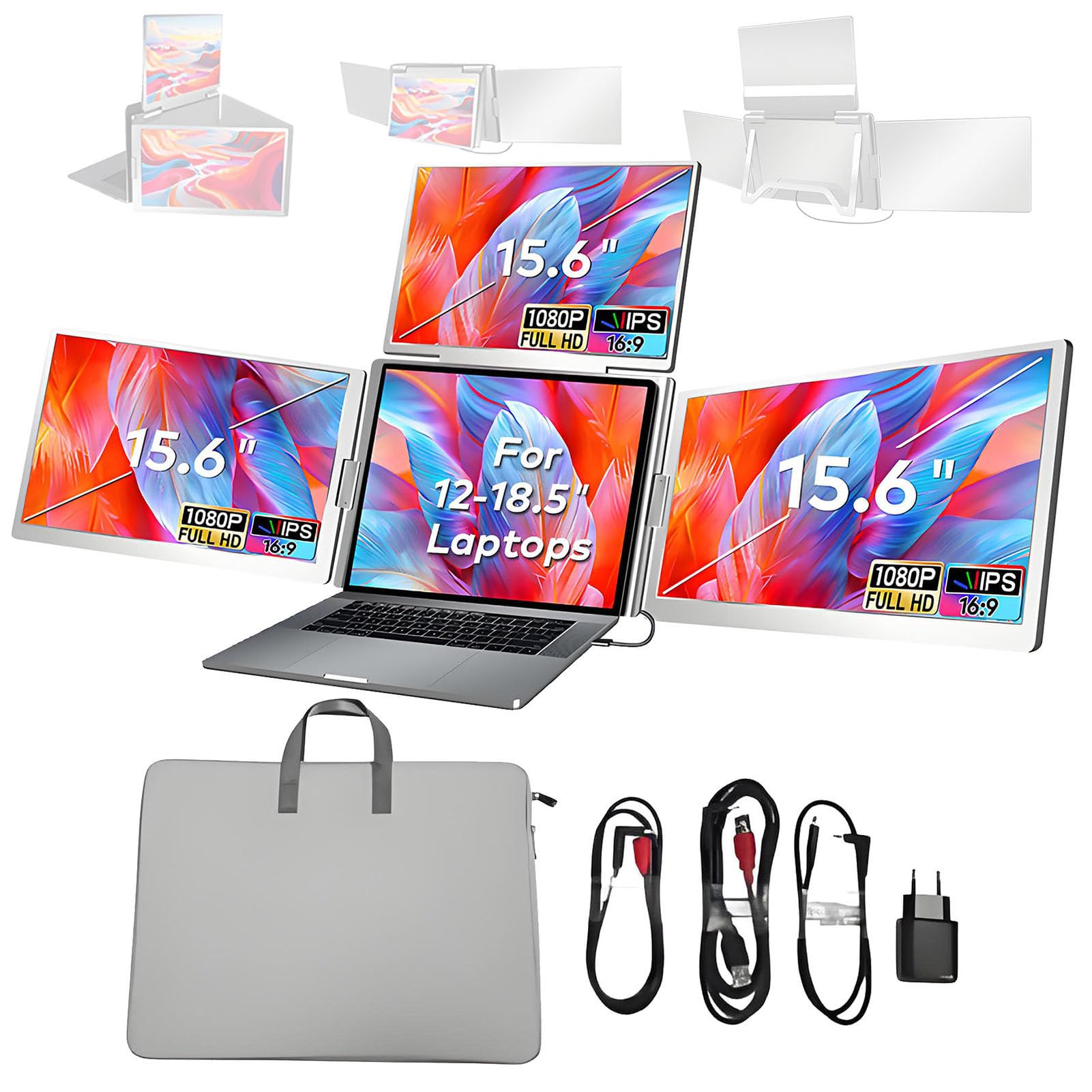 Zewnętrzny Monitor Rozszerzający Z Trzema Ekranami do Laptopa 15.6inch