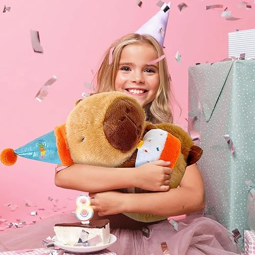 Miniatura 15 de Ditucu Peluche de Caballero Capybara original con sombrero de boliche de 9 pulgadas, lindo animal de peluche suave de Capibara, juguetes de peluche