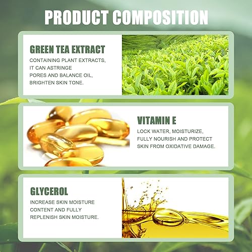 Weybohu 2 mascarillas de té verde de ardillas máscara de té verde natural Pocoskin máscara de té verde de limpieza profunda sin poros barra de