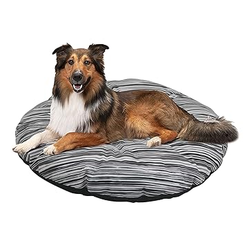 Mellifluous Printed Fluffy Soft Velvet Dog Cat Pet Cushion - Cozy, Reversible, Washable, Portable, Bed for All Breeds (Large, Black)