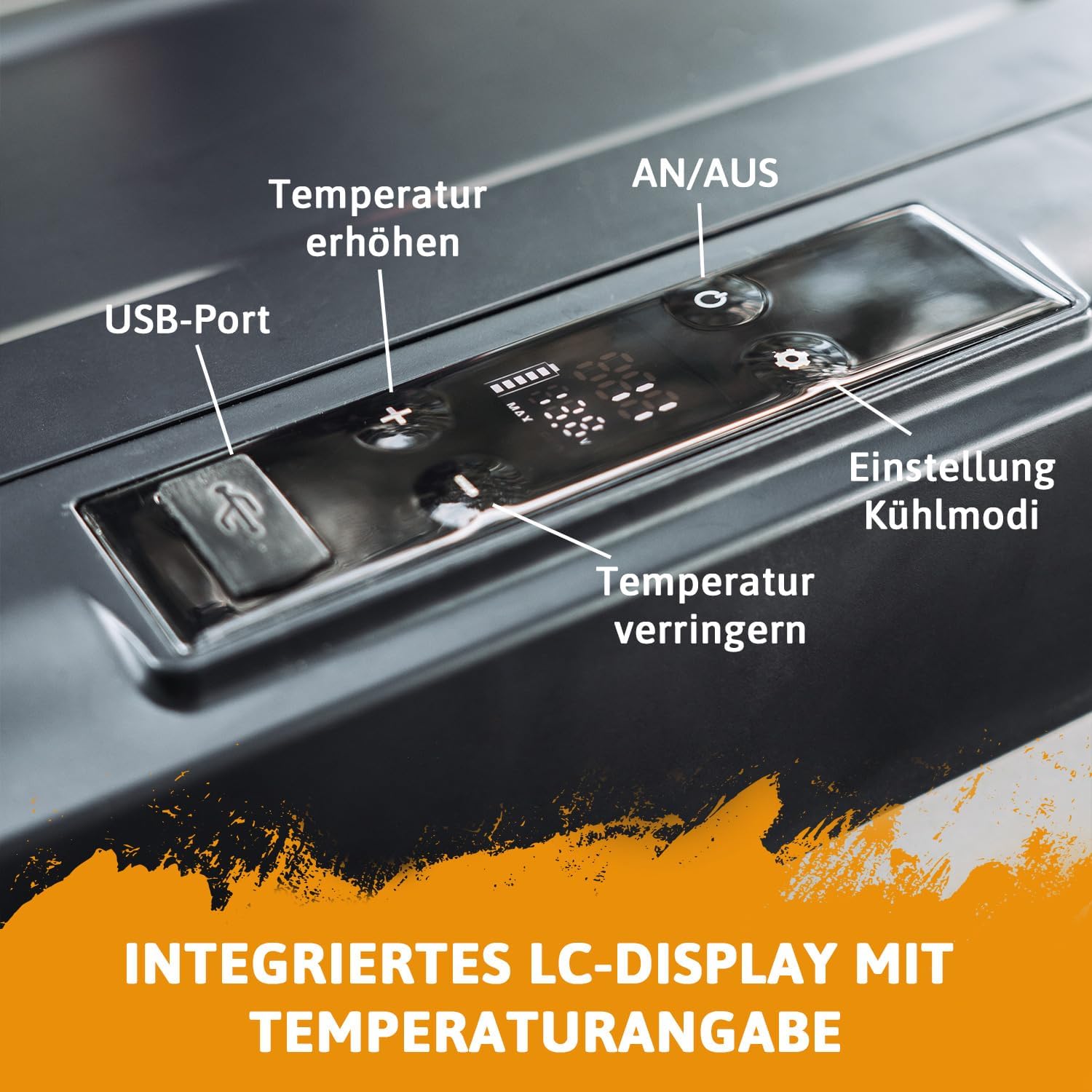 CROSS TOOLS elektrische Kompressor Kühlbox 37L -20°C, Camping & Auto, tragbare Gefrierbox, Kühlschrank mit App, 230V/12V/24V, optimal für Boote & Vans, 65x37,5x42,7cm, ICEBOX 40, 68061
