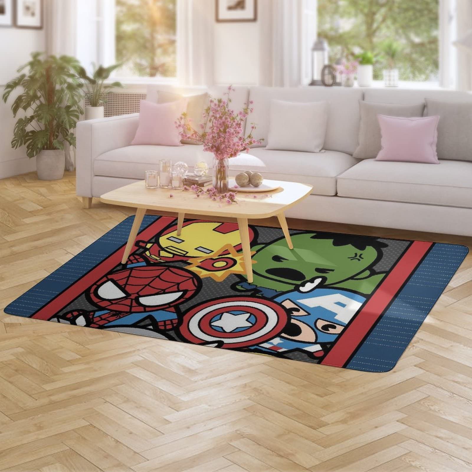 Amazon | マーベル ラグ カーペット 洗える ラグマット 滑り止め付