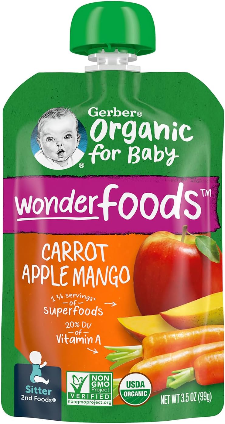 Organic Stage 2 Carrot Apple Mango Pouch, 3.5 Oz
