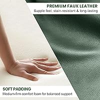 Vista 6 de Artswish Mid Century Office Desk Chair - Green Leather Home Office Chair with Wheels and Arms