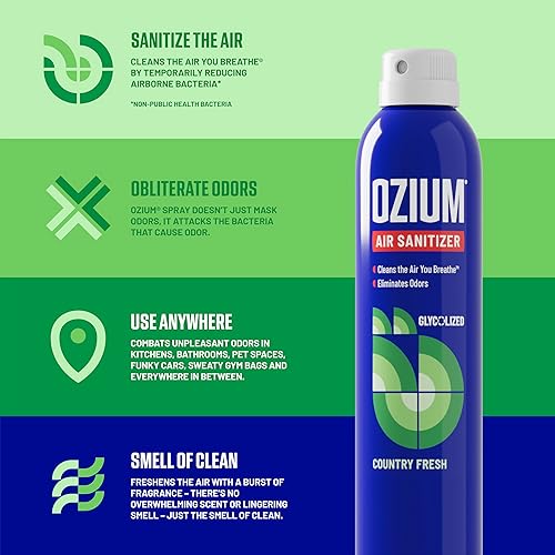 Miniatura 10 de Ozium A807035-3 - Desinfectante de aire y eliminador de olores para hogares, automóviles, oficinas y más, aroma a vainilla, paquete de 3
