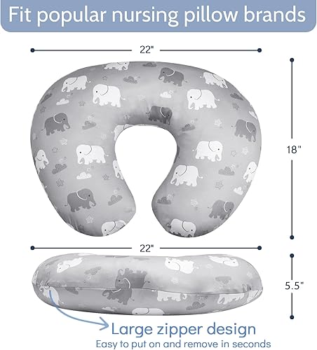 Miniatura 8 de TANOFAR Minky - Manta de bebé y funda de almohada de lactancia, elefante gris, manta de recepción con respaldo punteado para lactancia materna para