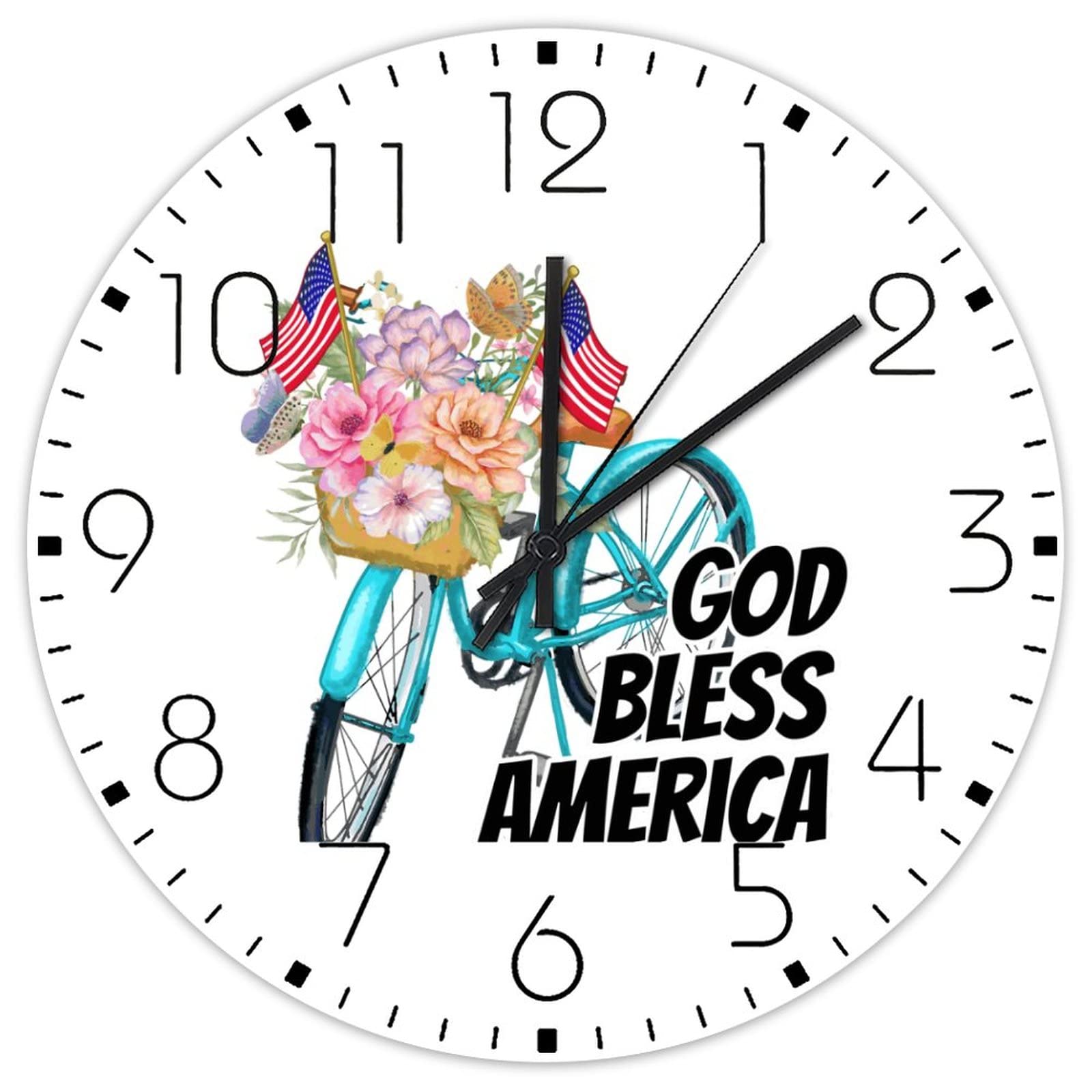Horloge murale en bois God Bless America pour célébrer l'esprit de liberté chez soi