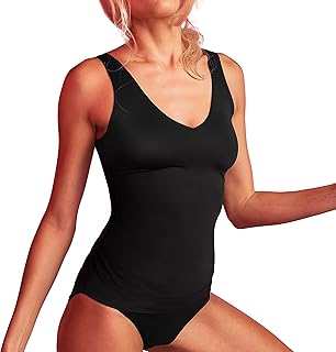 EBY Seamless Womens Tank: Camisole Shapewear Tank Tops for Women, Lightweight Compression & Breathable Undershirt Black