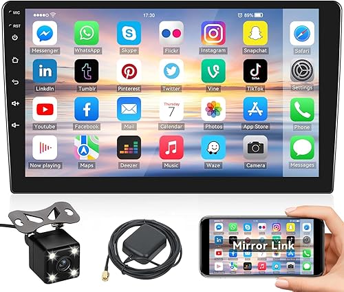 Receptor de radio estéreo de coche de 101 pulgadas 25D HD doble DIN pantalla táctil Android MP5 multimedia compatible con navegación GPS radio FM