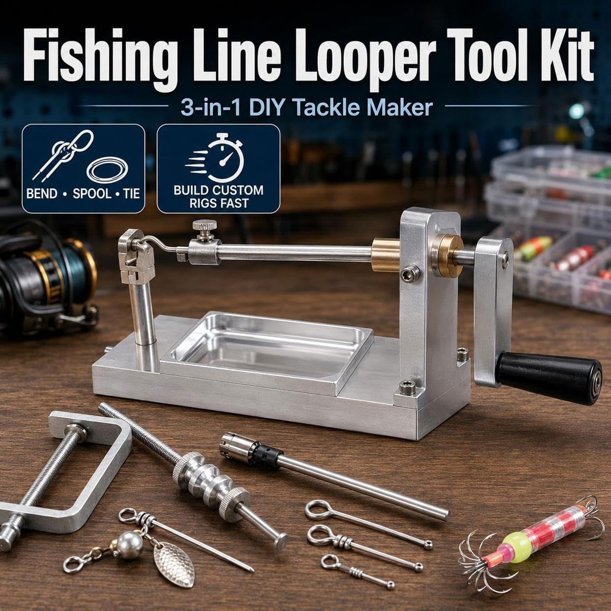 Kit strumenti piegare il filo con esca pesca,for amo pesca con filo