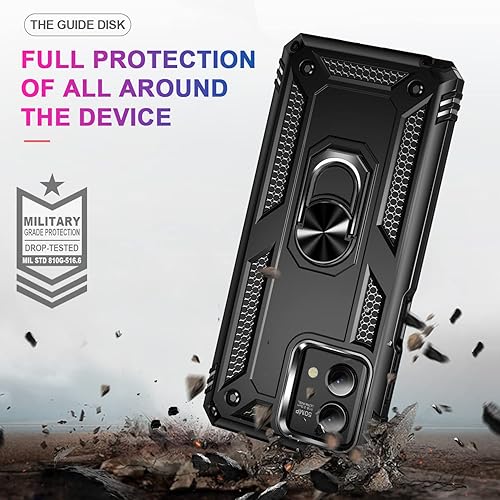 Miniatura 4 de Funda para Moto G Stylus 5G (2023) Funda de teléfono con soporte militar con anillo de soporte de metal para protección contra caídas, cubierta de