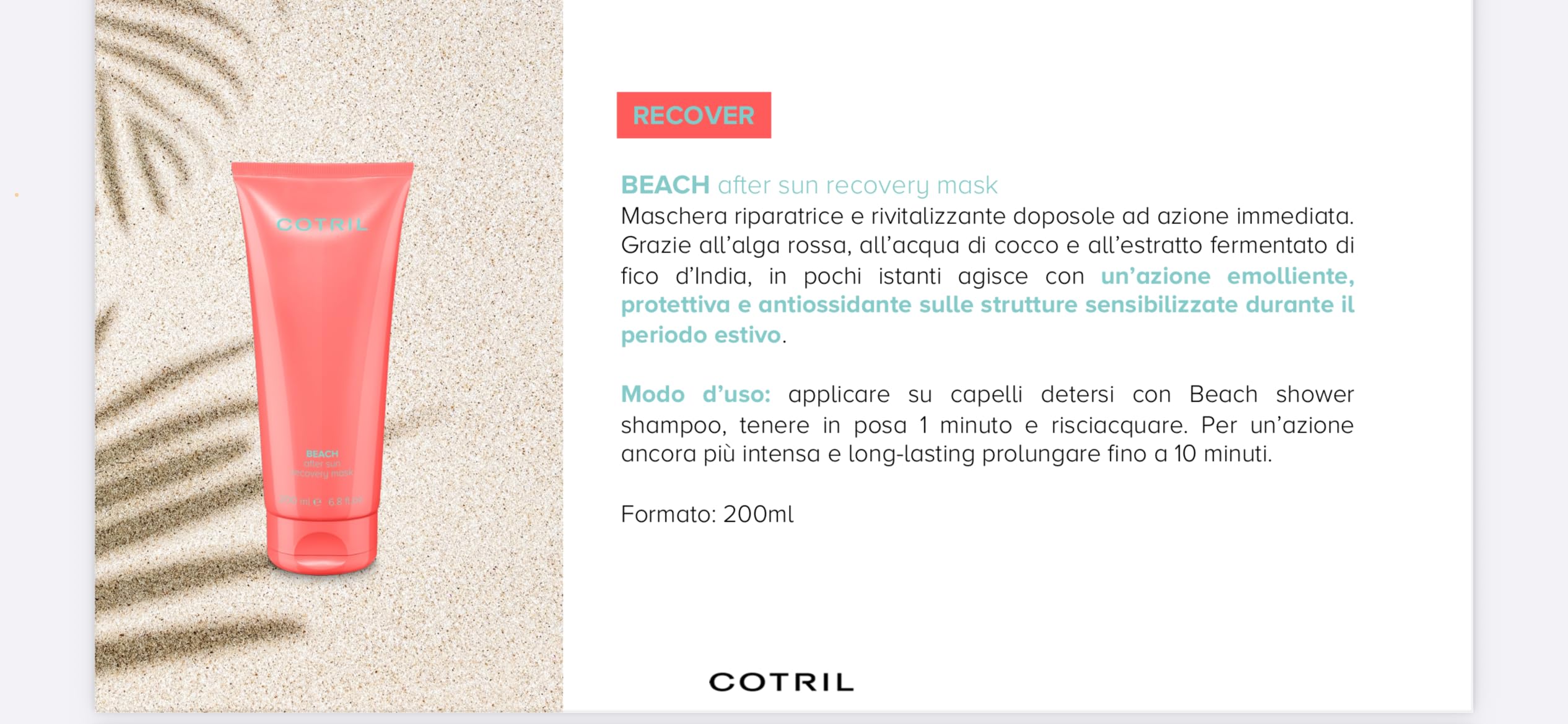 Cotril Beach Kit Shampoo 300ml + Mask 200ml + Milk 150ml