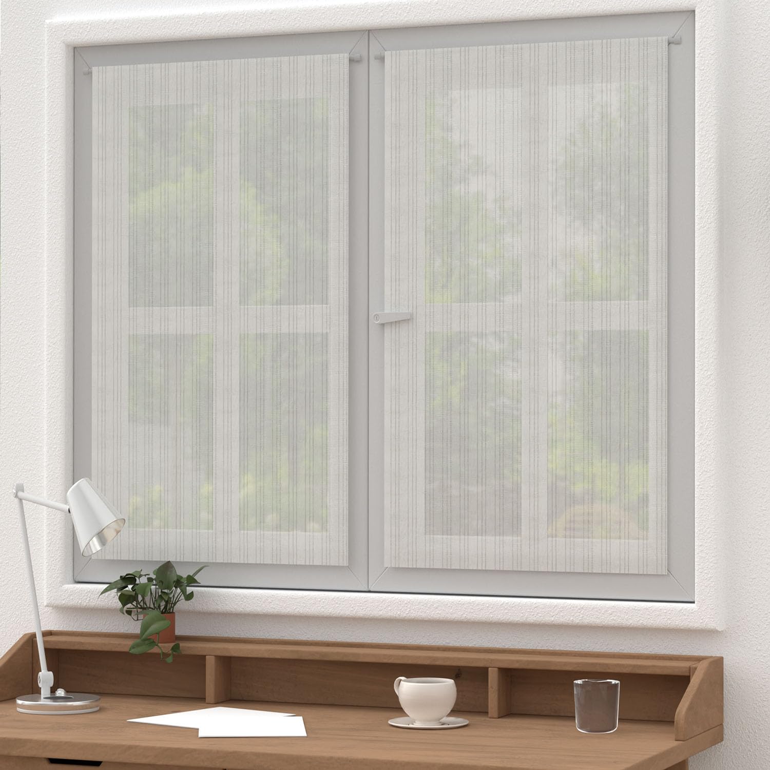 Soleil d'ocre, Bella Pair of Half Curtains 60 x 120 cm Silver