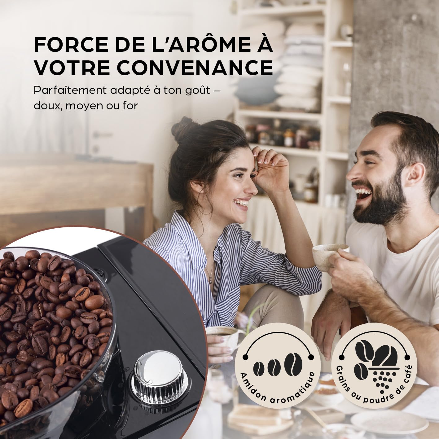 Barista Machine à café avec broyeur, cafetière à filtre avec verseuse en verre | machine à filtre de 900 W avec écran tactile et fonction minuterie jusqu'à 10 tasses | cafetière à café de 1,25 l