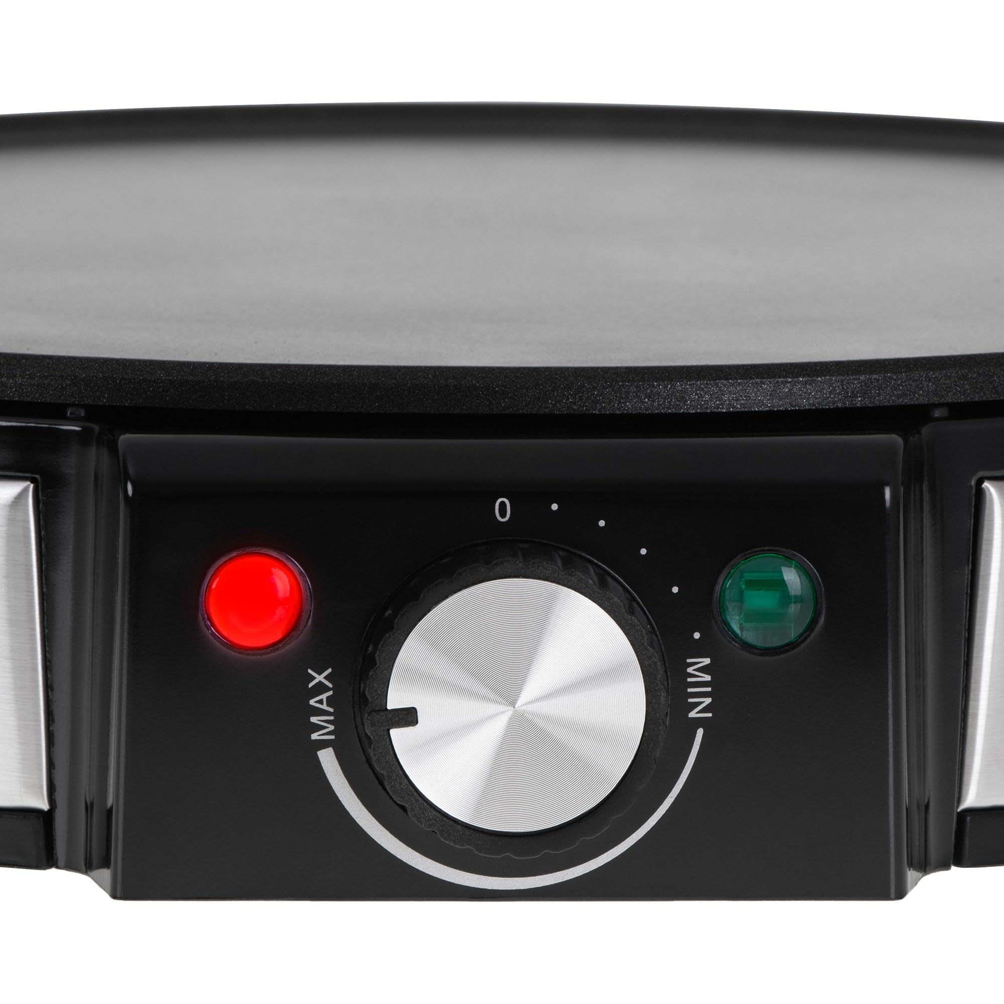 briebe CM1137 Crepera, Máquina de hacer Crepes, Tortitas, Panqueques, Plato 30cm de Diámetro, Placa Antiadherente, Temperatura Regulable, 1600 W, Color Negro