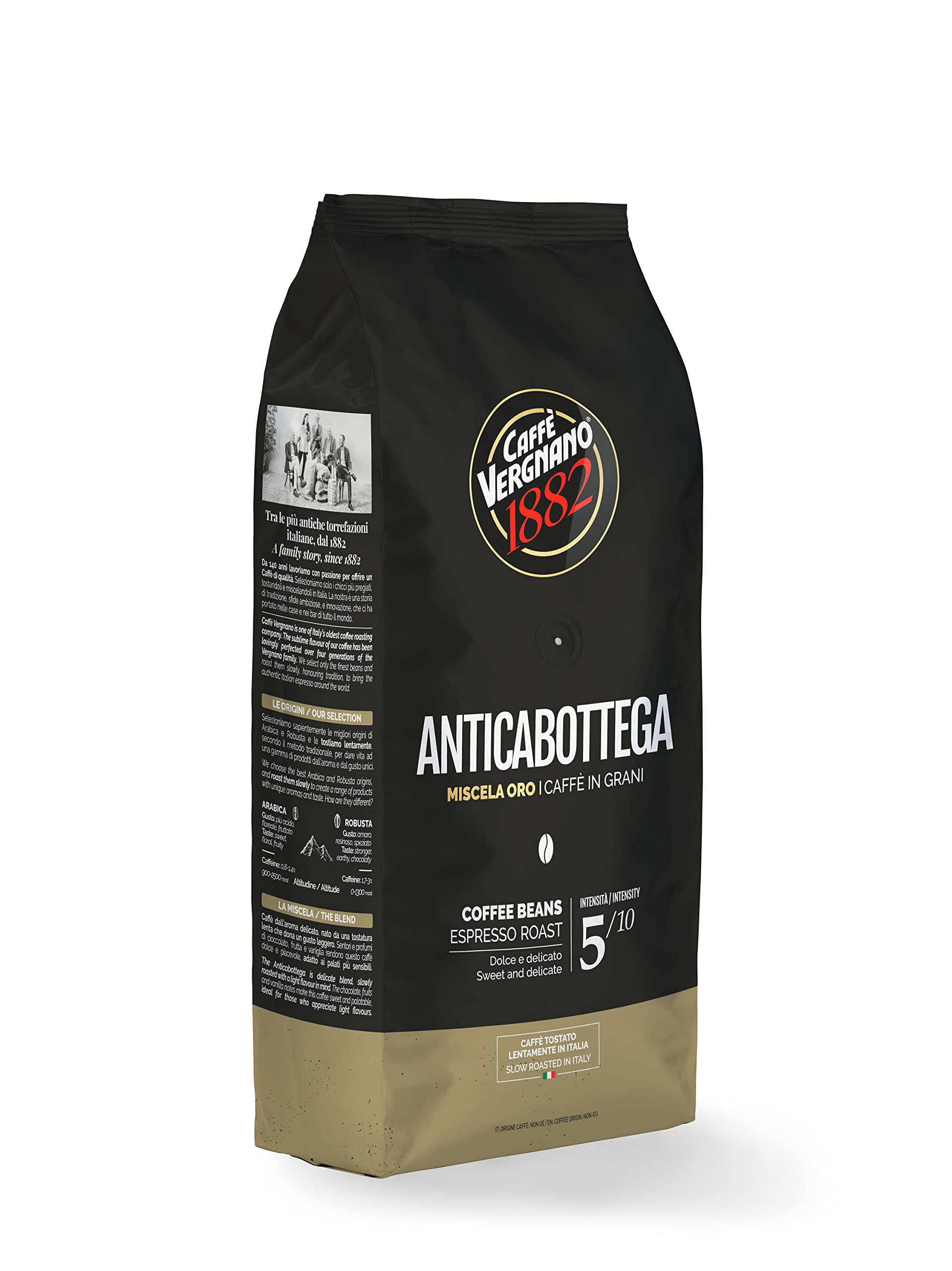 Caffè Vergnano 1882 Kaffeebohnen Anticabottega - 1 Packung enthält 1 Kg (Packung mit 2)