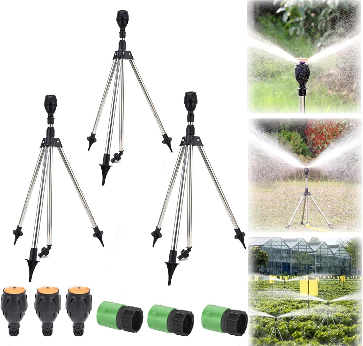 Rotating Tripod Sprinklers for Yard, Automatic Rotating