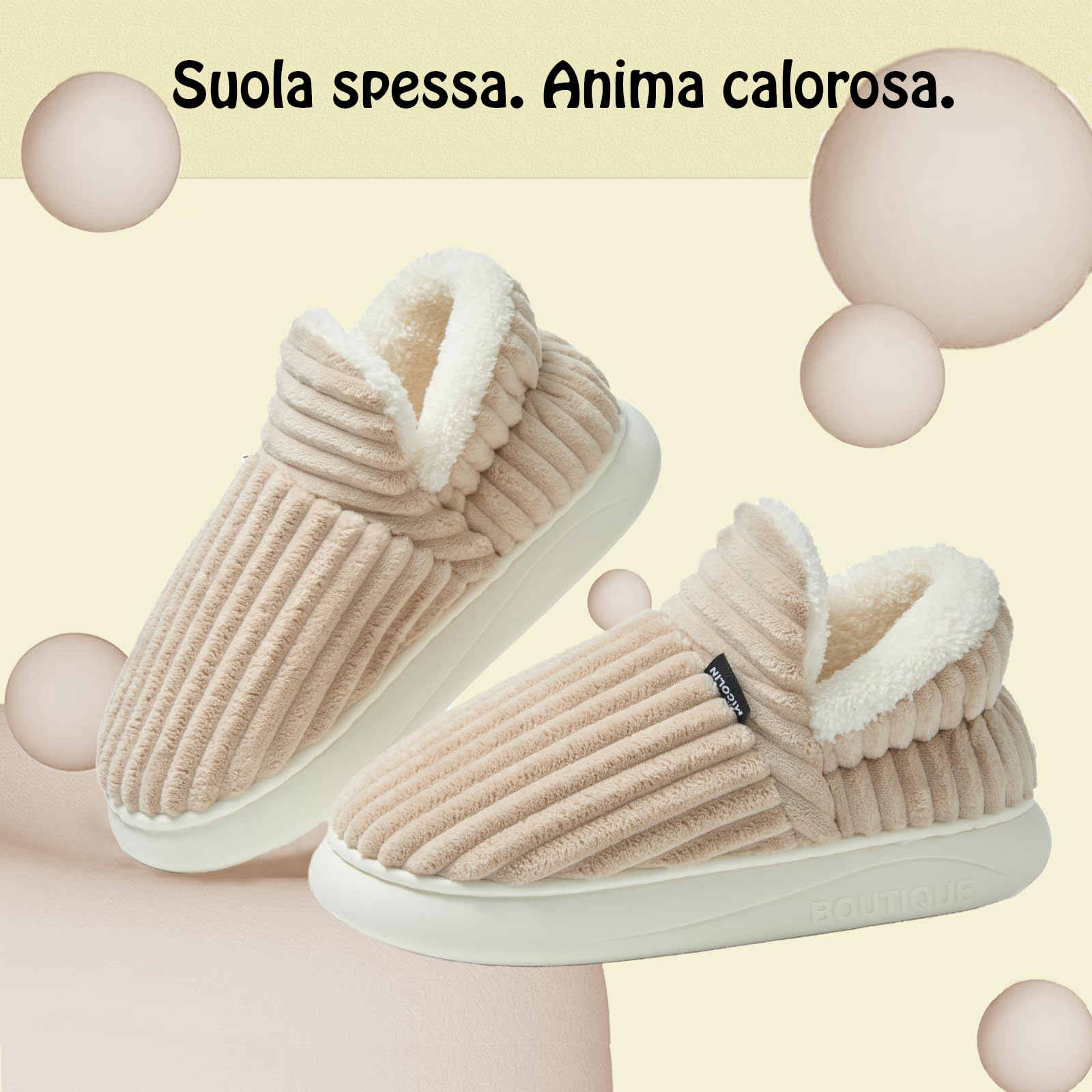 Coswind Pantofole Donna Uomo Invernali Ciabatte Calde Chiuse Peluche with Memory Foam Pelose Eleganti Comode Morbide Antiscivolo