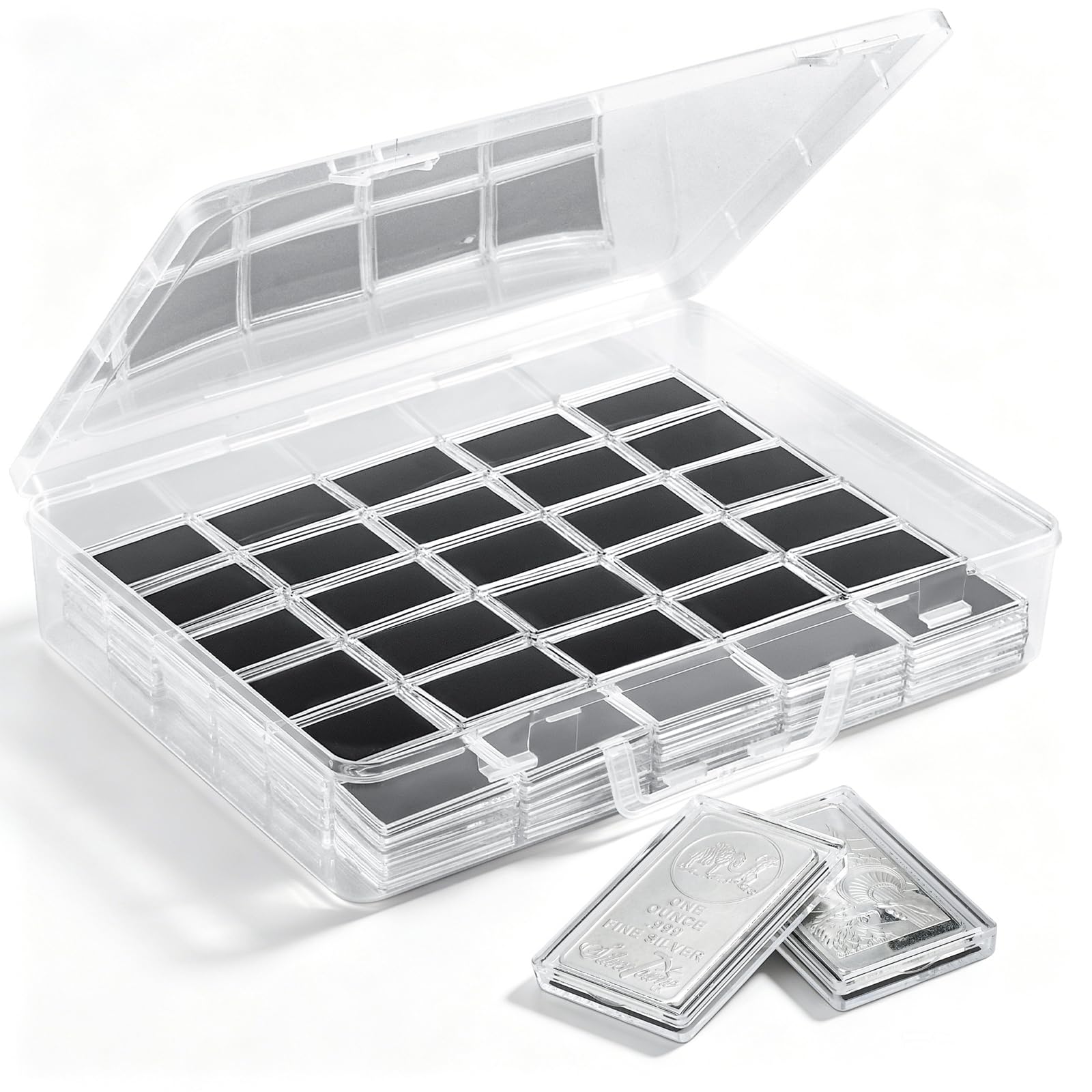 1oz Silver Bar Holder Case 100pcs for 1 Ounce Bar Storage Container