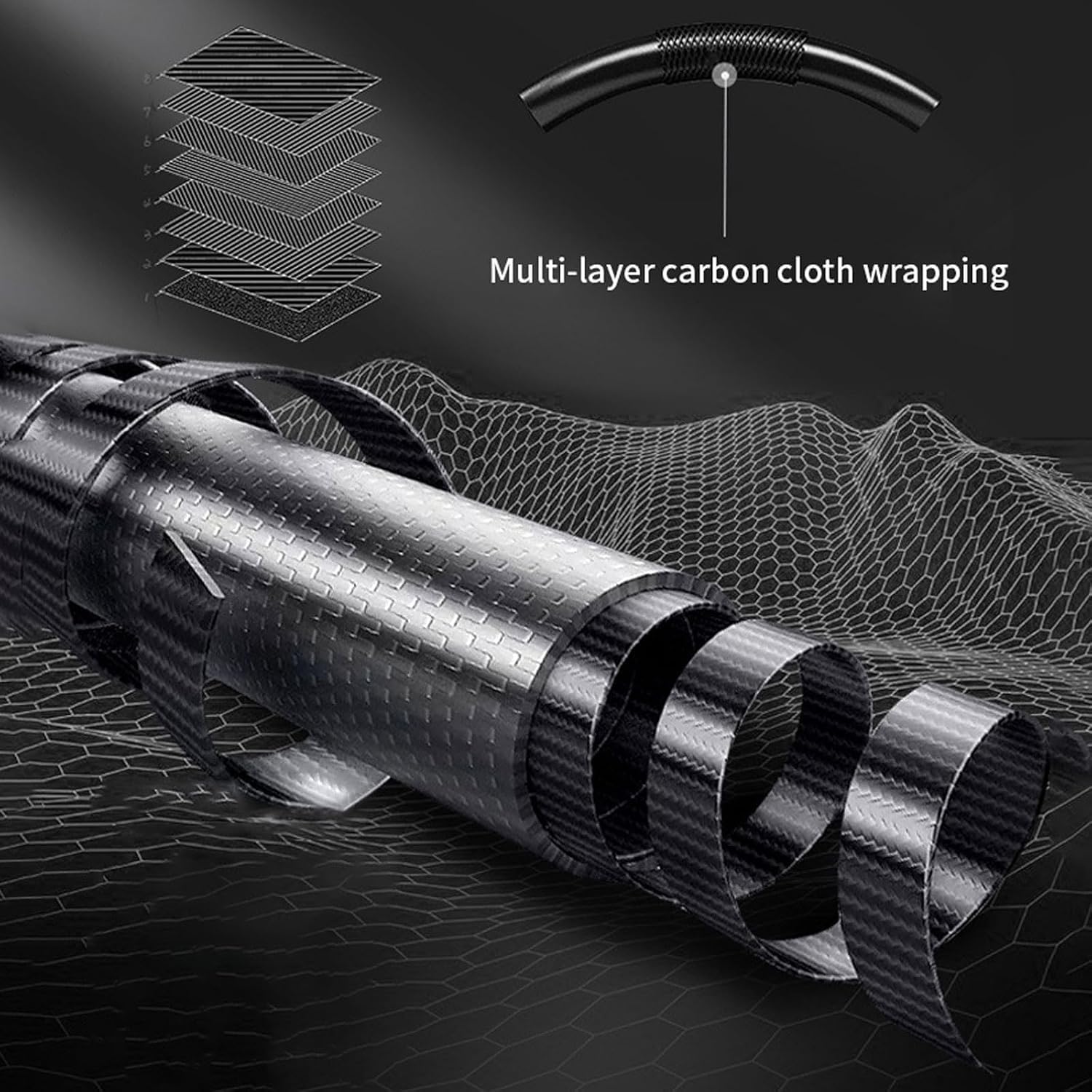 Canna da Pesca telescopica in Carbonio Ultraleggera e Super Rigida | Canna da carpa per fiumi, laghi, bacini artificiali, torrenti e stagni(4.8m)