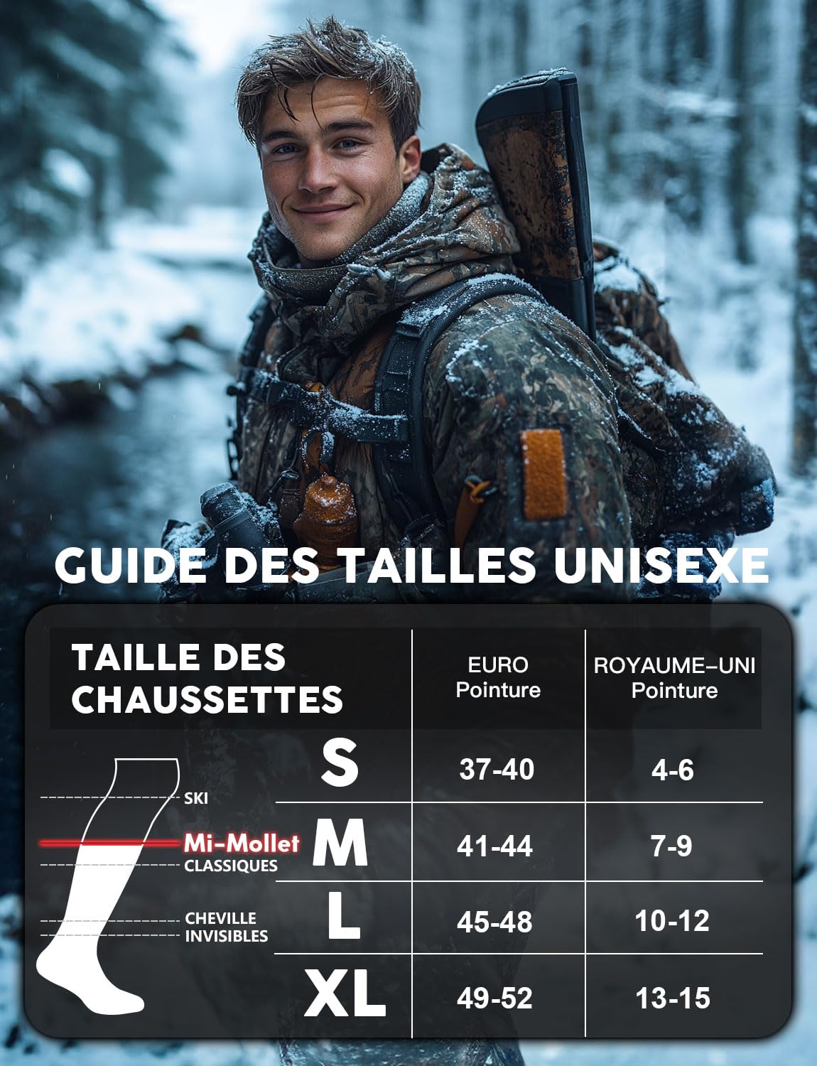 Juclise Calcetines de lana de alpaca para hombre y mujer, calcetines térmicos gruesos para clima frío, ideales para caza y senderismo, absorben la humedad