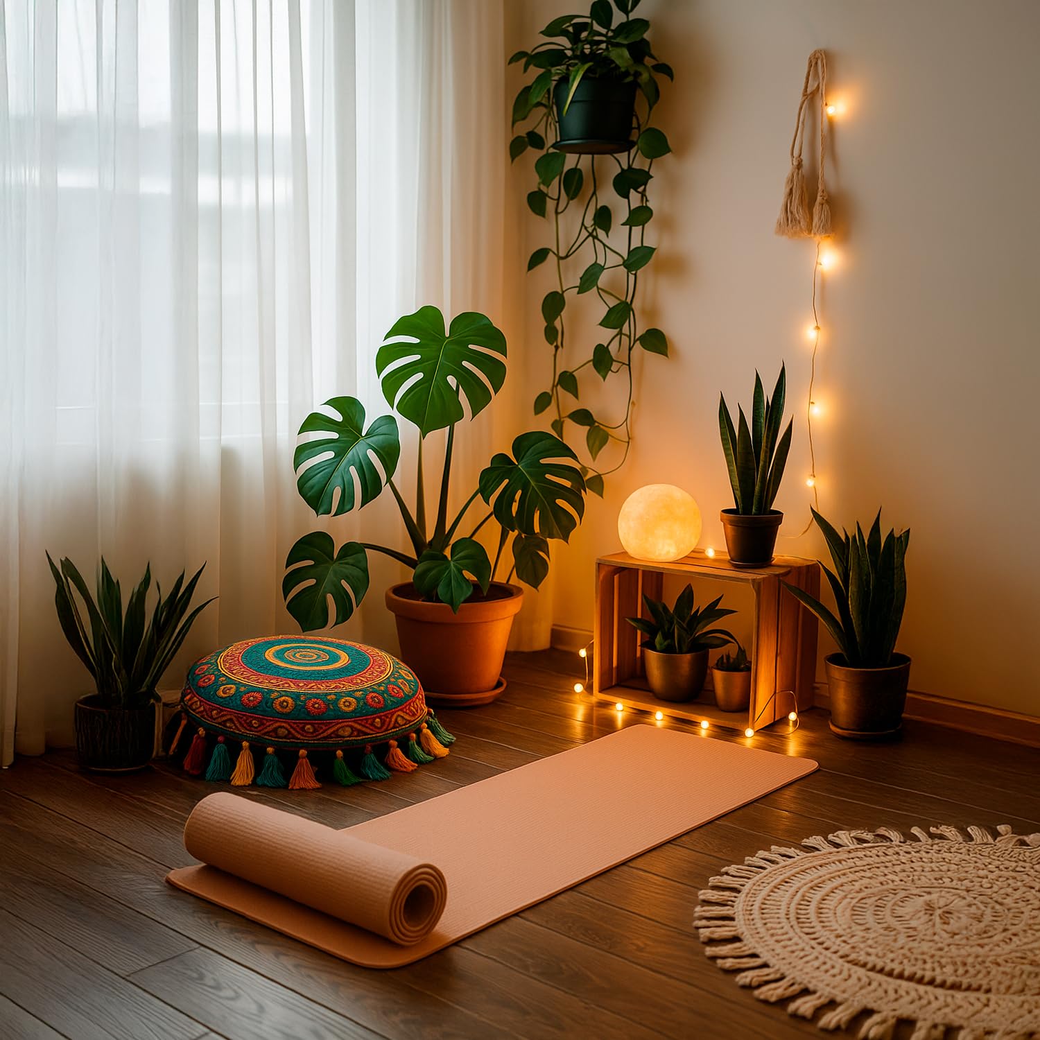 Lámpara de Sal del Himalaya “Moonlight” – Esfera de 14,5 cm, 3,9 kg – Luz Cálida y Relajante – Hecha a Mano con Base de Madera – Incluye Bombilla E14 y Cable con Interruptor – Ideal pa
