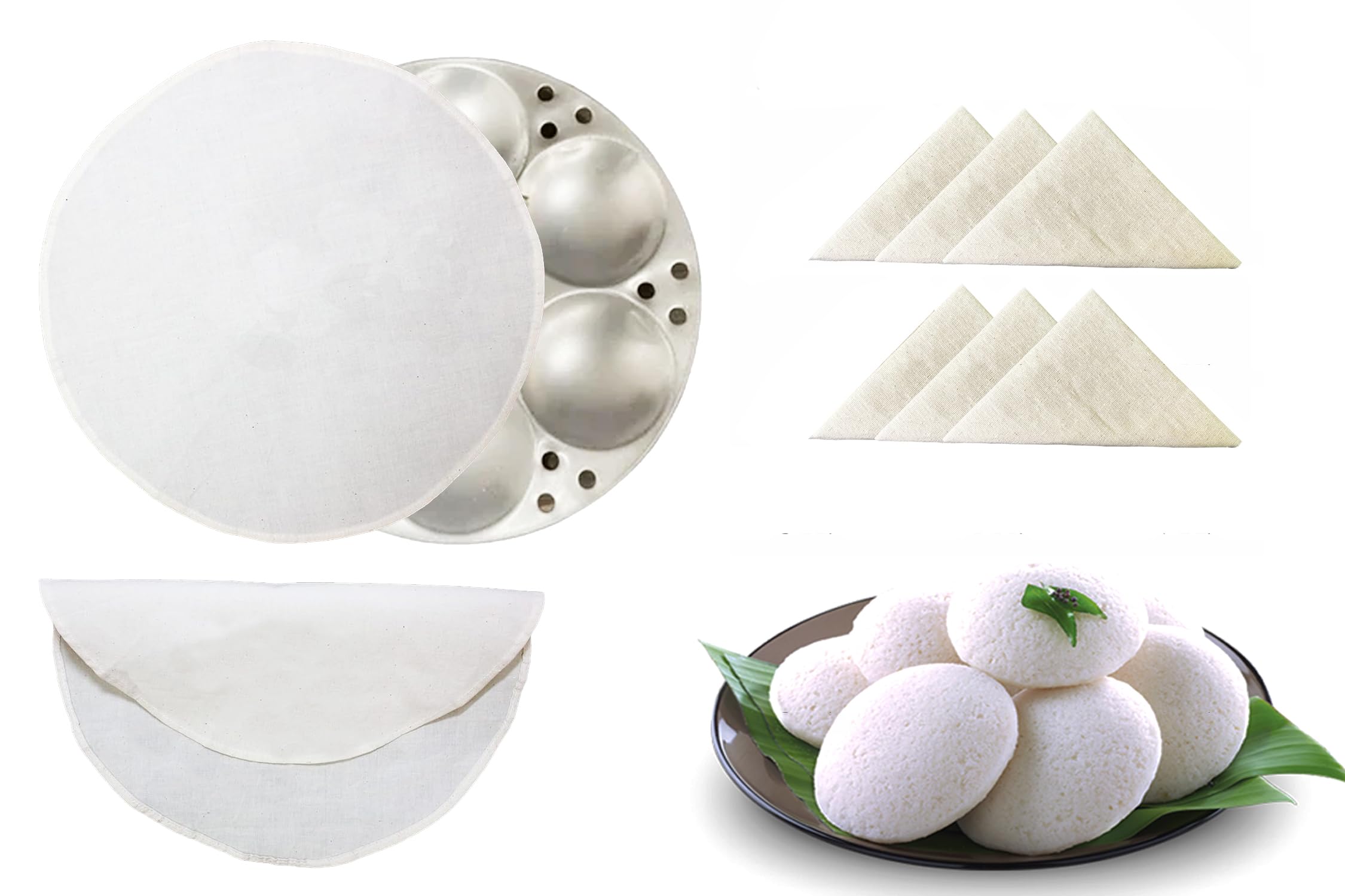 PRAGANIYA COOKWARES Unbleached Pure cotton Idli Steaming Cloth Pack of 6, 30cm Round, for 3-7 Pit Idli Plates, Momos Steaming (B0DFZ44NHK) Amazon Price History, Amazon Price Tracker