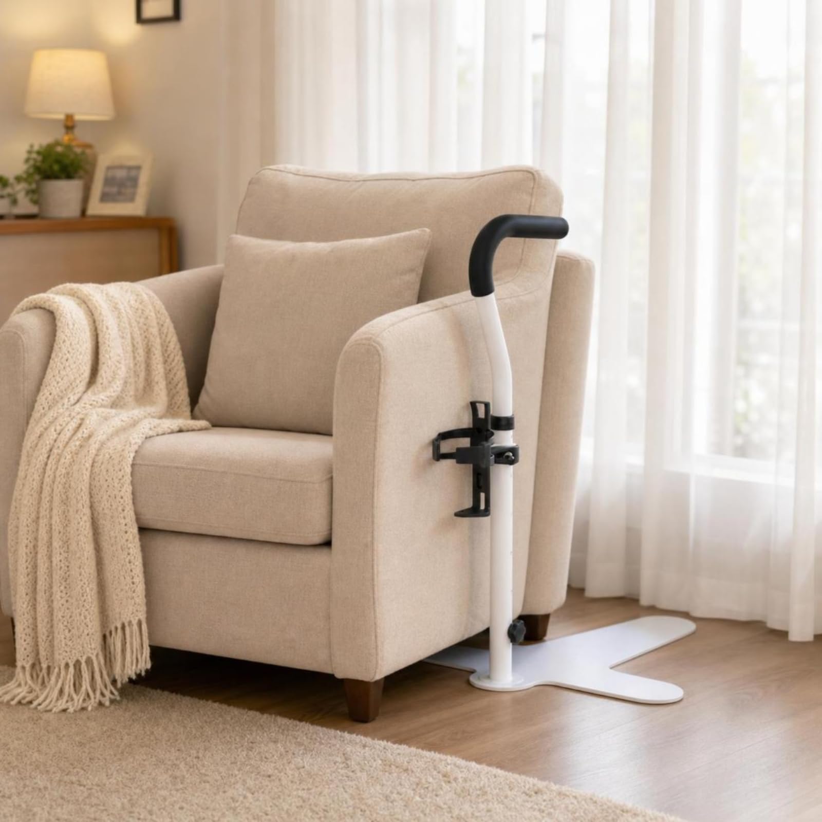 Aufstehhilfe Höhenverstellbar Haltegriff mit Standfuß Freistehend Haltegriff mit Stützfuß für Rentner, Wohnzimmer, Style to 2