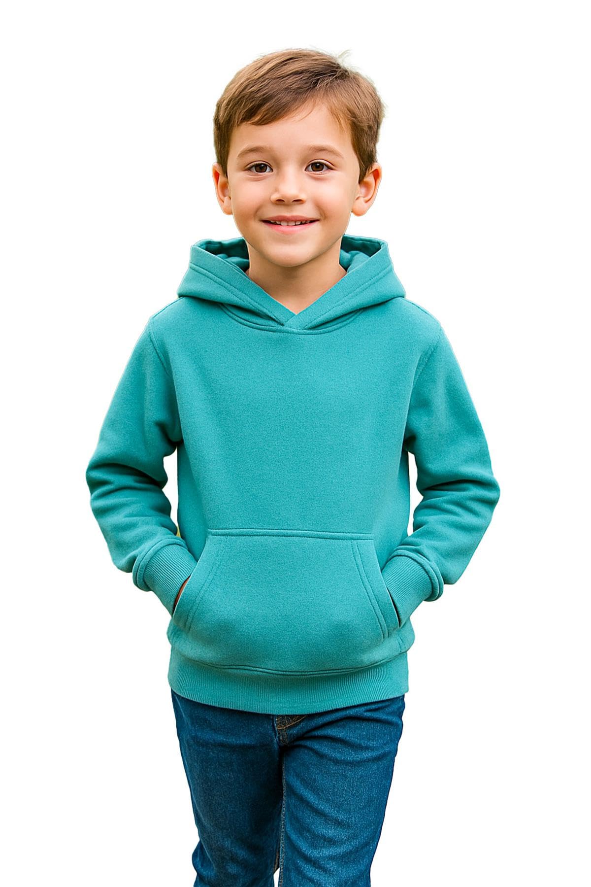A2Z 4 Kids Tie Dye Hoodie Fleece - Plain Sweat Hoodie Aqua 13