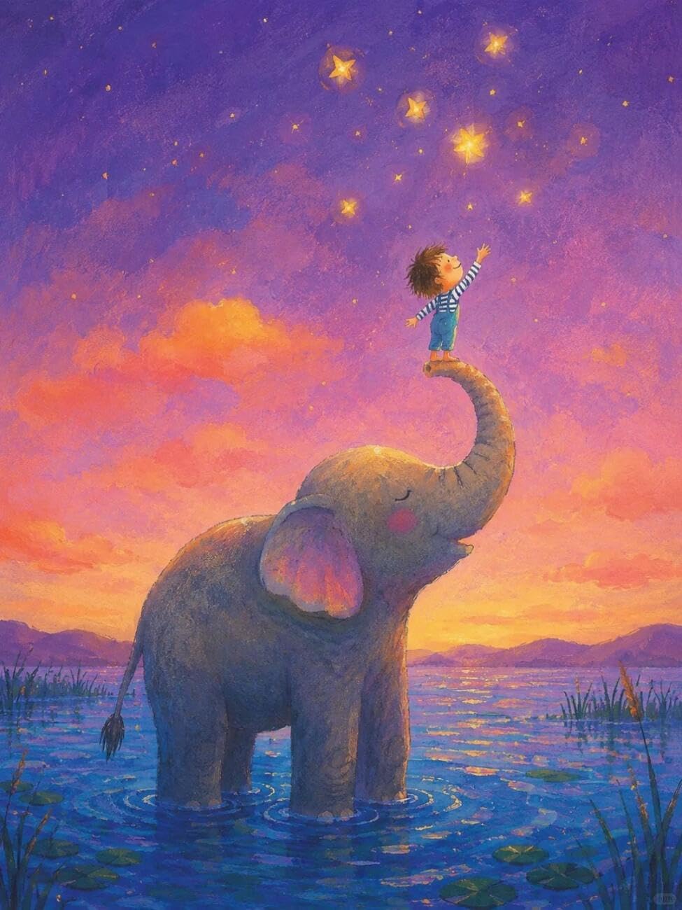 Henypt Cross Stitch Kit Fantasy Elephant Animal DIY Arts Aand Craft Kit for Adults Beginners with Accessories Handmade DIY/Gifts 14CT 80x100cm