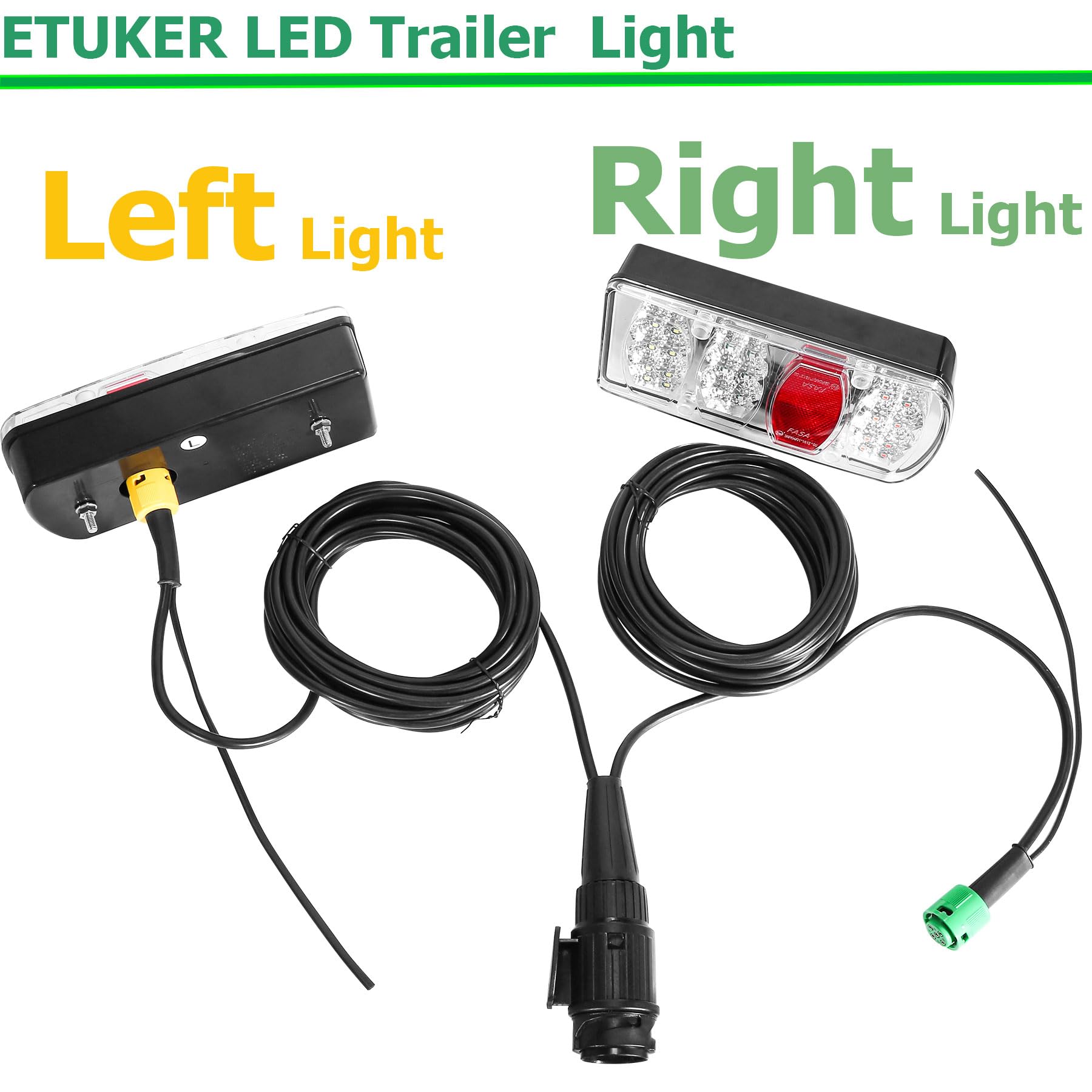 ETUKER Anhänger Rückleuchten 13polig LED - 7 Funktionen Für Wohnwagen & Anhänger