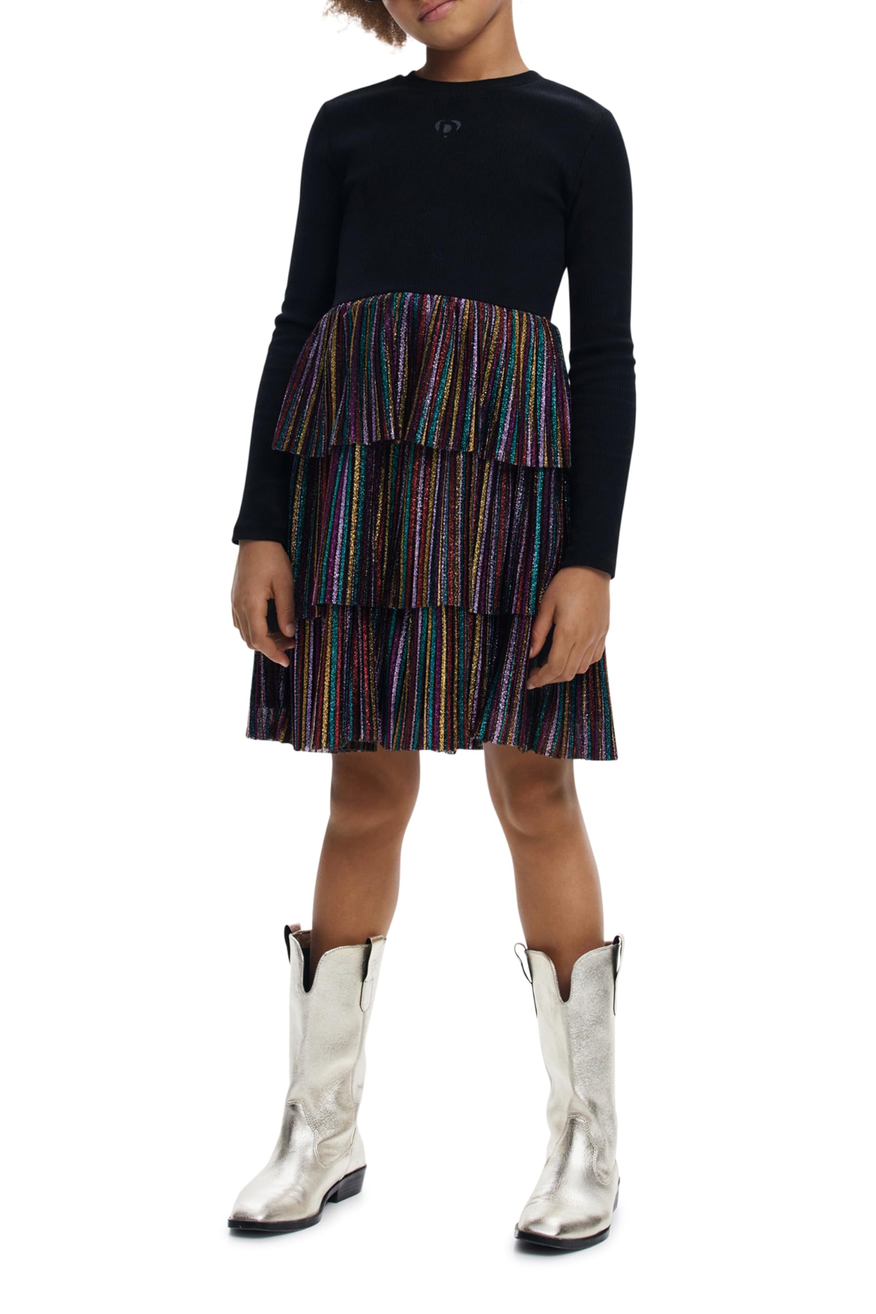 Desigual Unisex Schwarz Kinder 25Wgvk20 Kleid, 8 Jahre Eu
