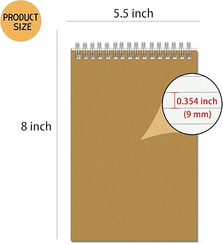 Miniatura 2 de Paquete de 24 cuadernos en espiral A5 a granel con cubierta de estraza, cuadernos de viaje de papel rayado de 8 x 5.5 pulgadas, cuaderno de
