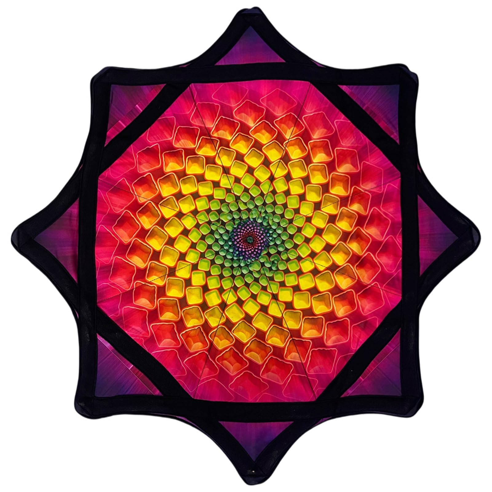 Panno per Spinning per Principianti, Panno per Spinning Flow Star da 24 Pollici con Vivaci Motivi Bifacciali, Giocattolo da Giocoleria Rotante con la Punta delle Dita per Bambini e Adulti C